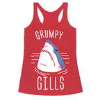 Grumpy Gills Shark (White) Racerback Tank
