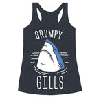 Grumpy Gills Shark (White) Racerback Tank