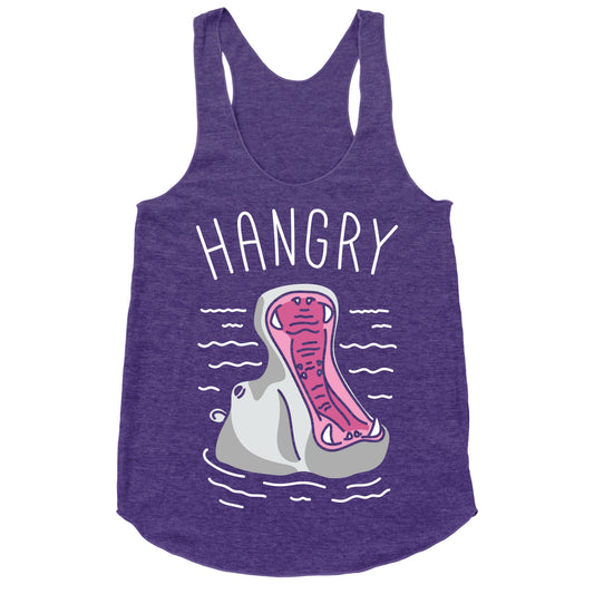 Hangry Hippo (White) Racerback Tank