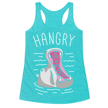 Hangry Hippo (White) Racerback Tank