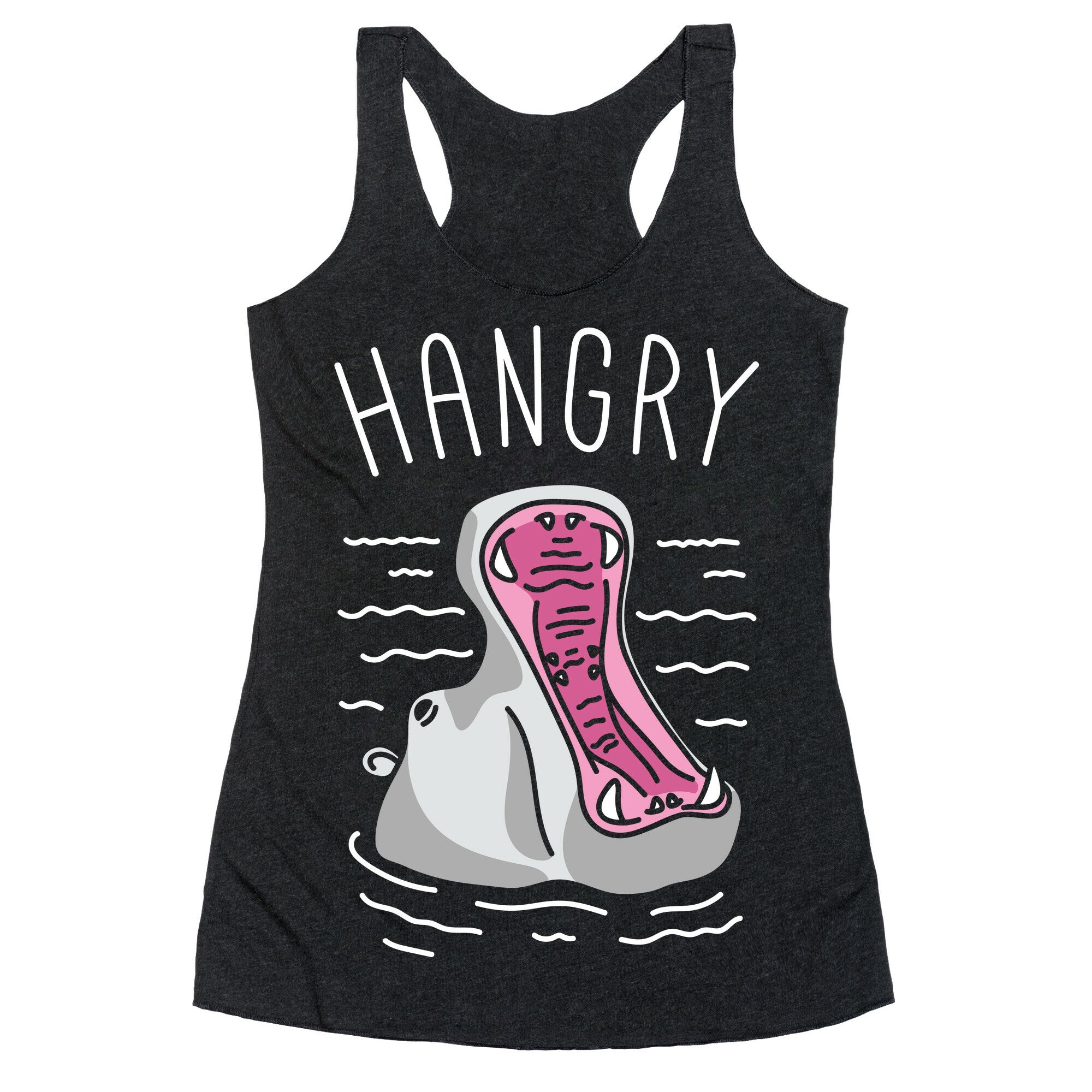 Hangry Hippo (White) Racerback Tank