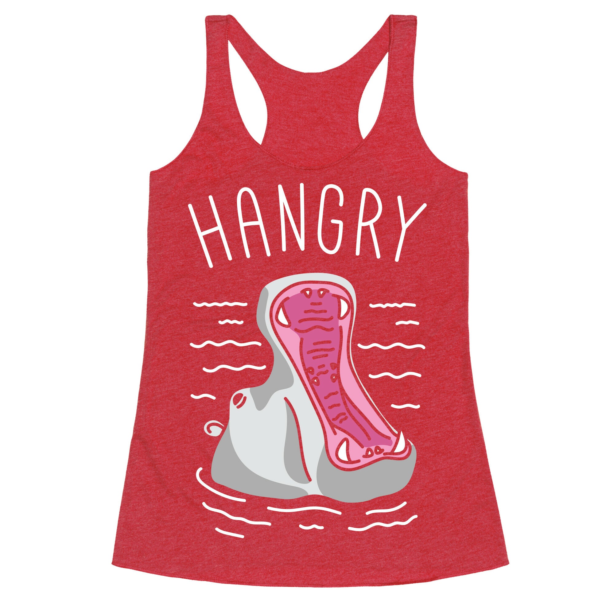 Hangry Hippo (White) Racerback Tank