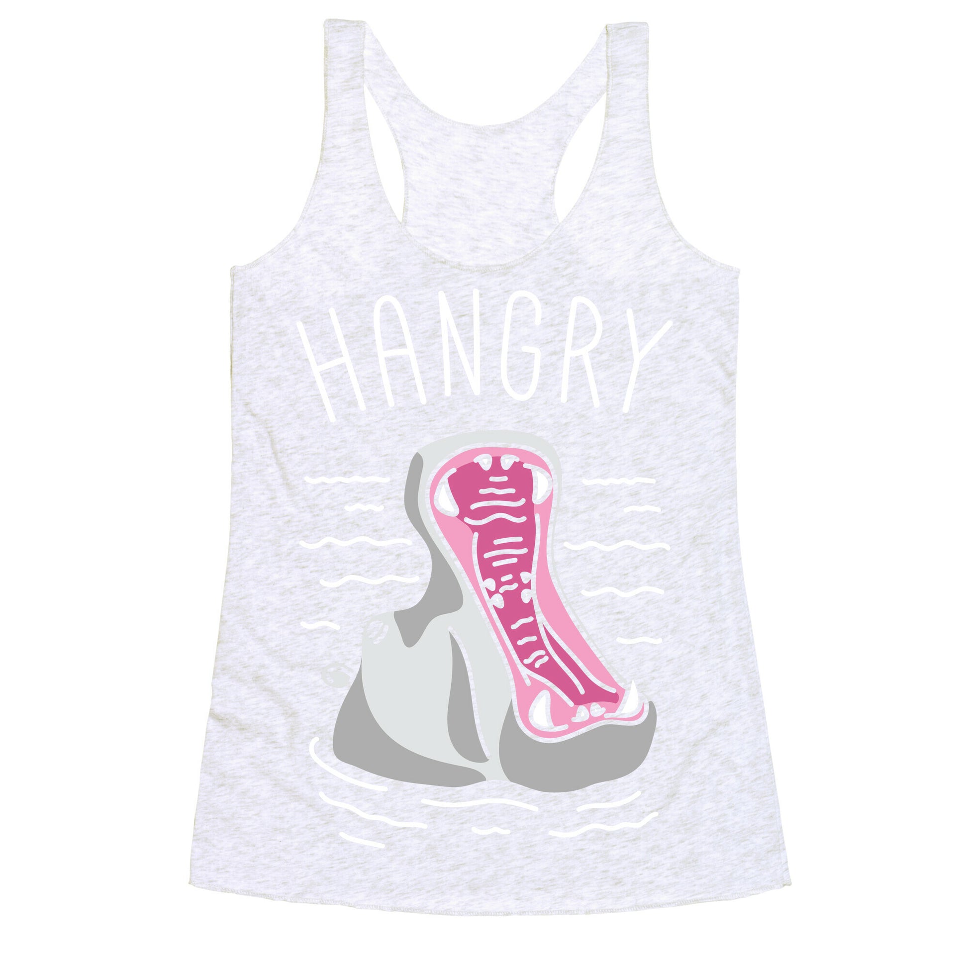 Hangry Hippo (White) Racerback Tank