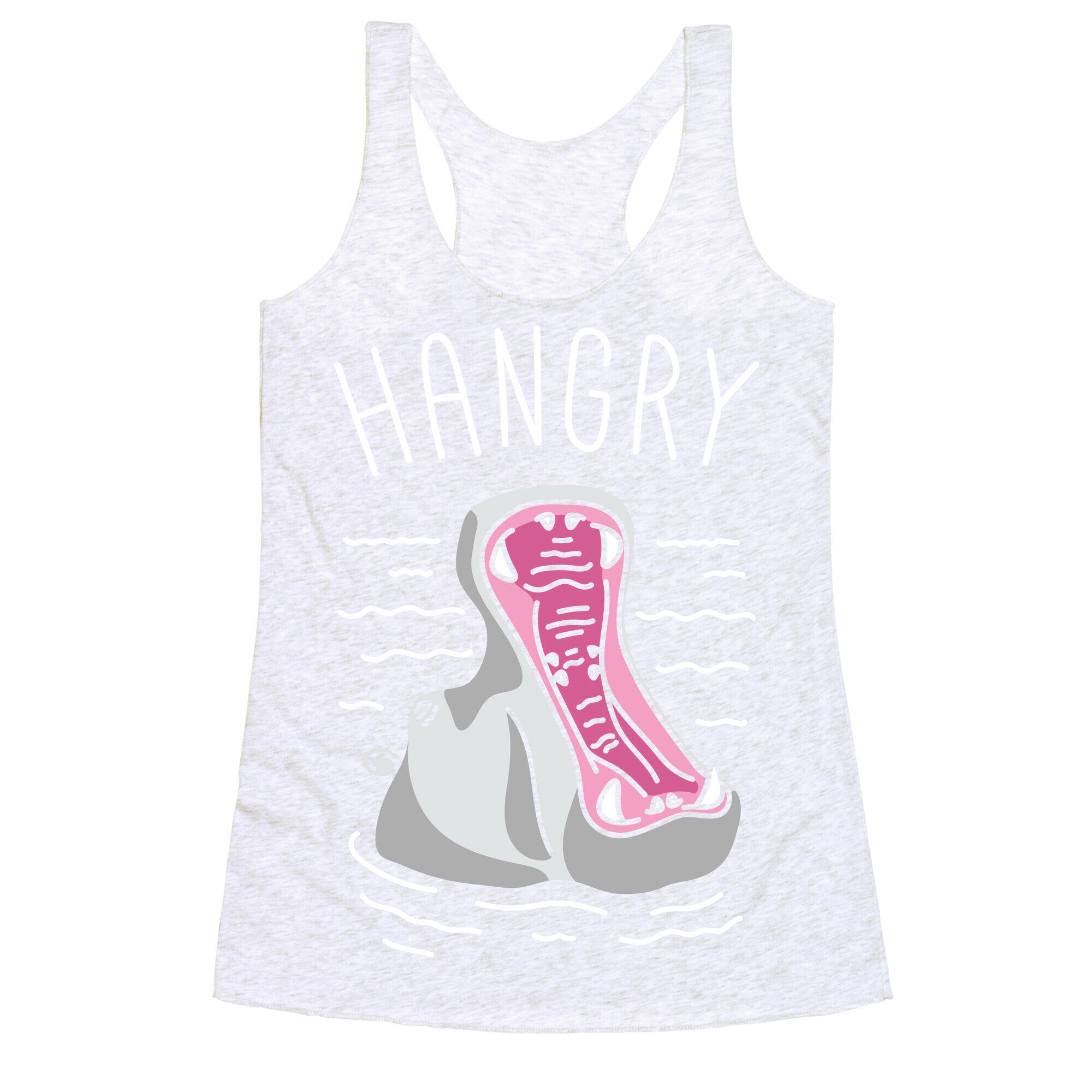 Hangry Hippo (White) Racerback Tank