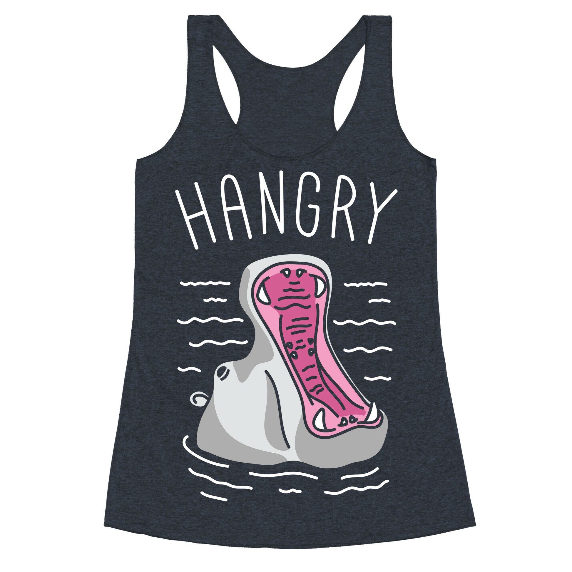 Hangry Hippo (White) Racerback Tank