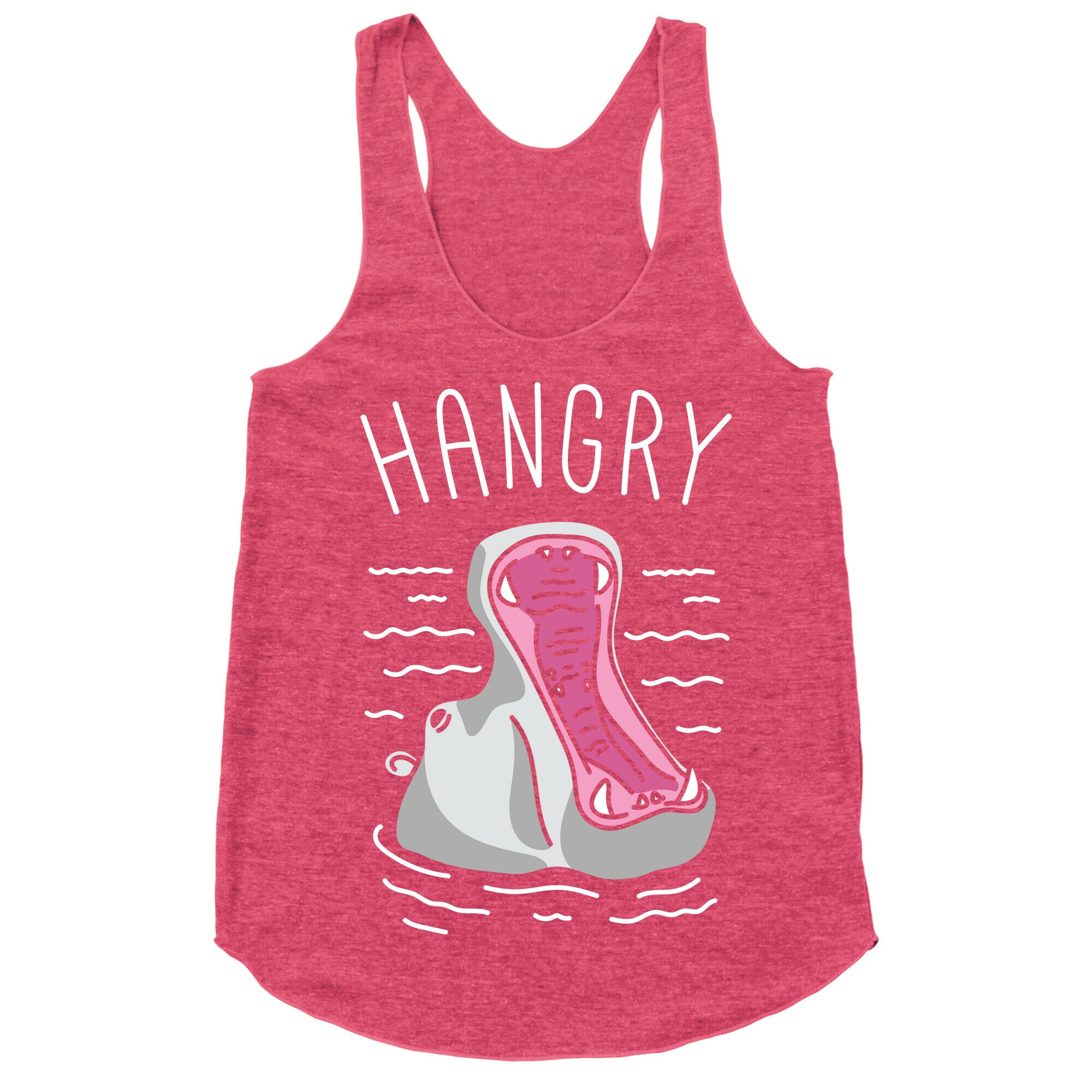 Hangry Hippo (White) Racerback Tank