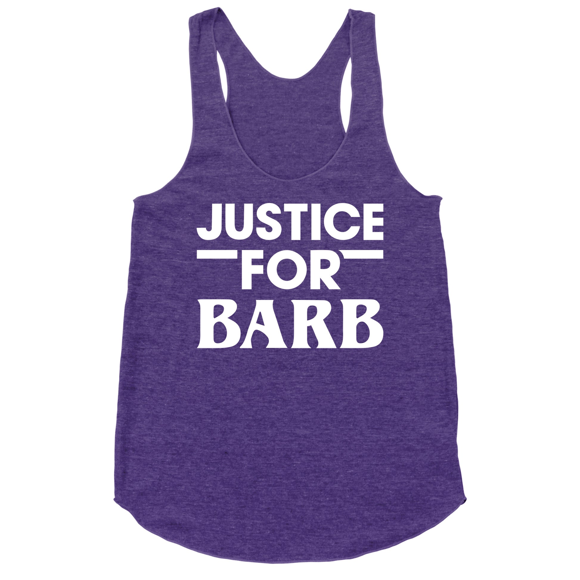 Justice For Barb (White) Racerback Tank