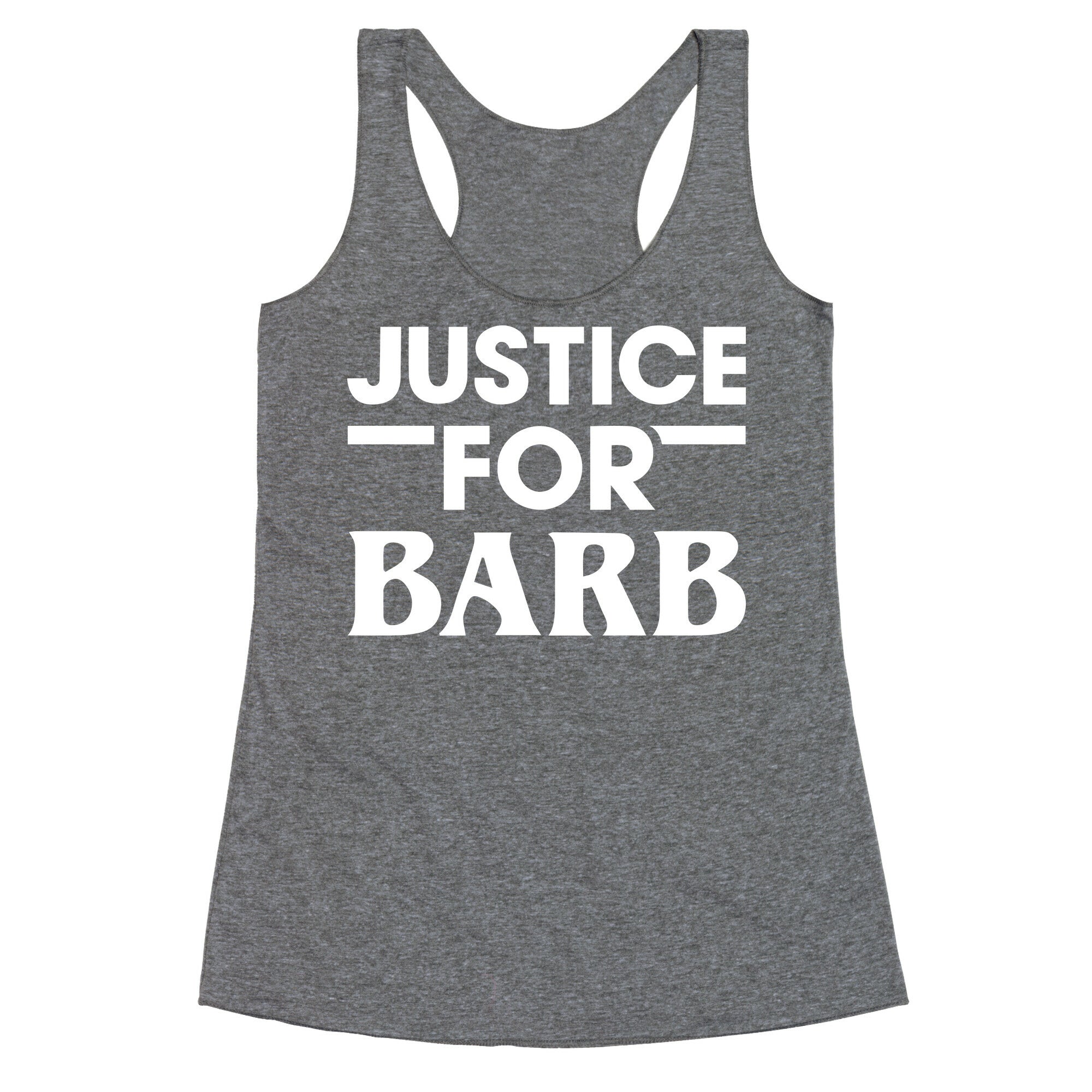 Justice For Barb (White) Racerback Tank