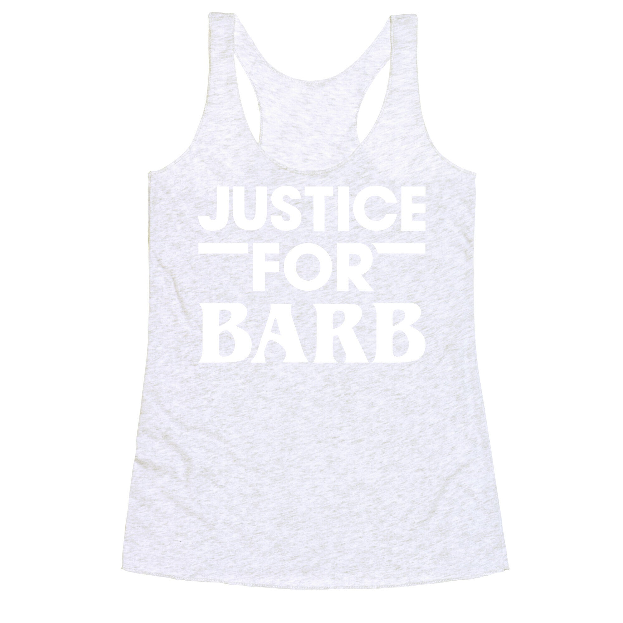Justice For Barb (White) Racerback Tank