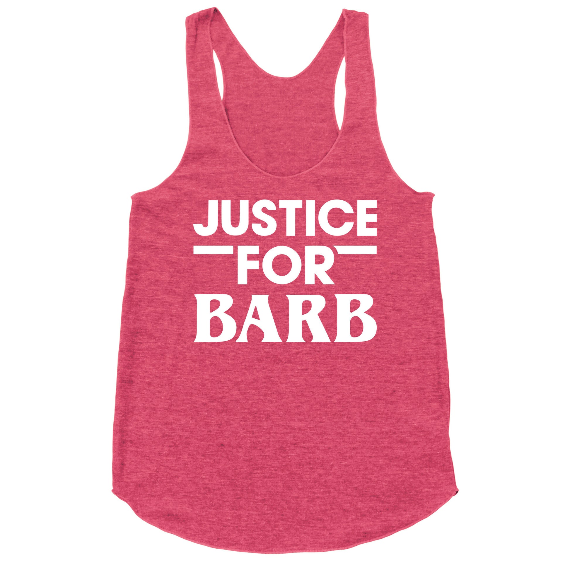 Justice For Barb (White) Racerback Tank