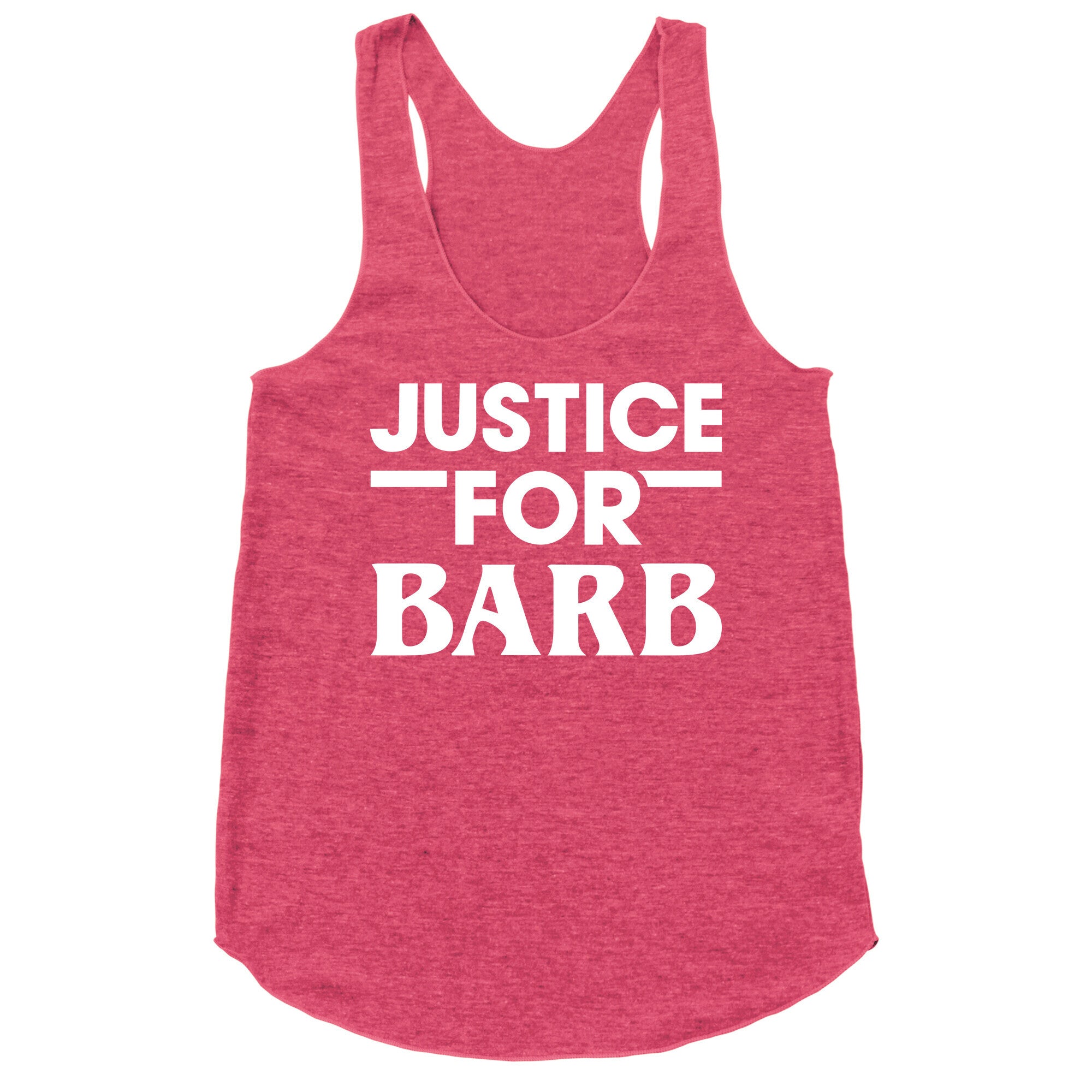 Justice For Barb (White) Racerback Tank