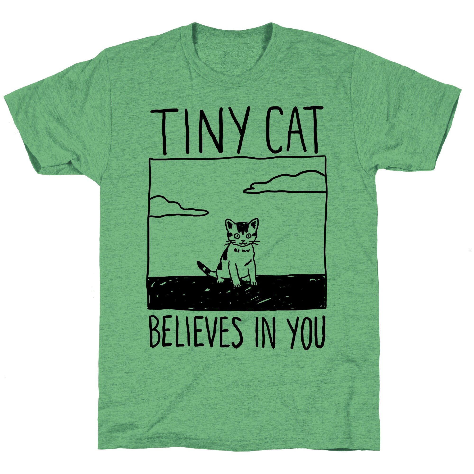 Tiny Cat Believes In You Unisex Triblend Tee