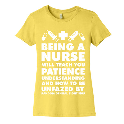 Being A Nurse White Women's Cotton Tee