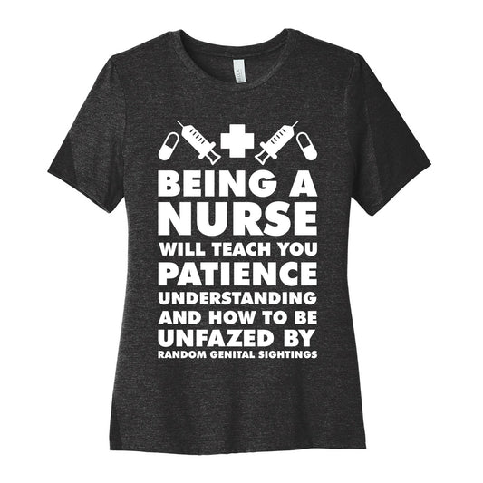 Being A Nurse White Women's Cotton Tee