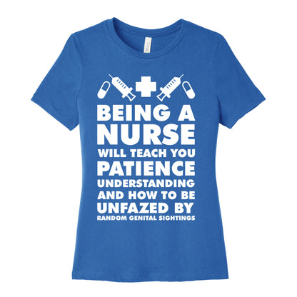 Being A Nurse White Women's Cotton Tee