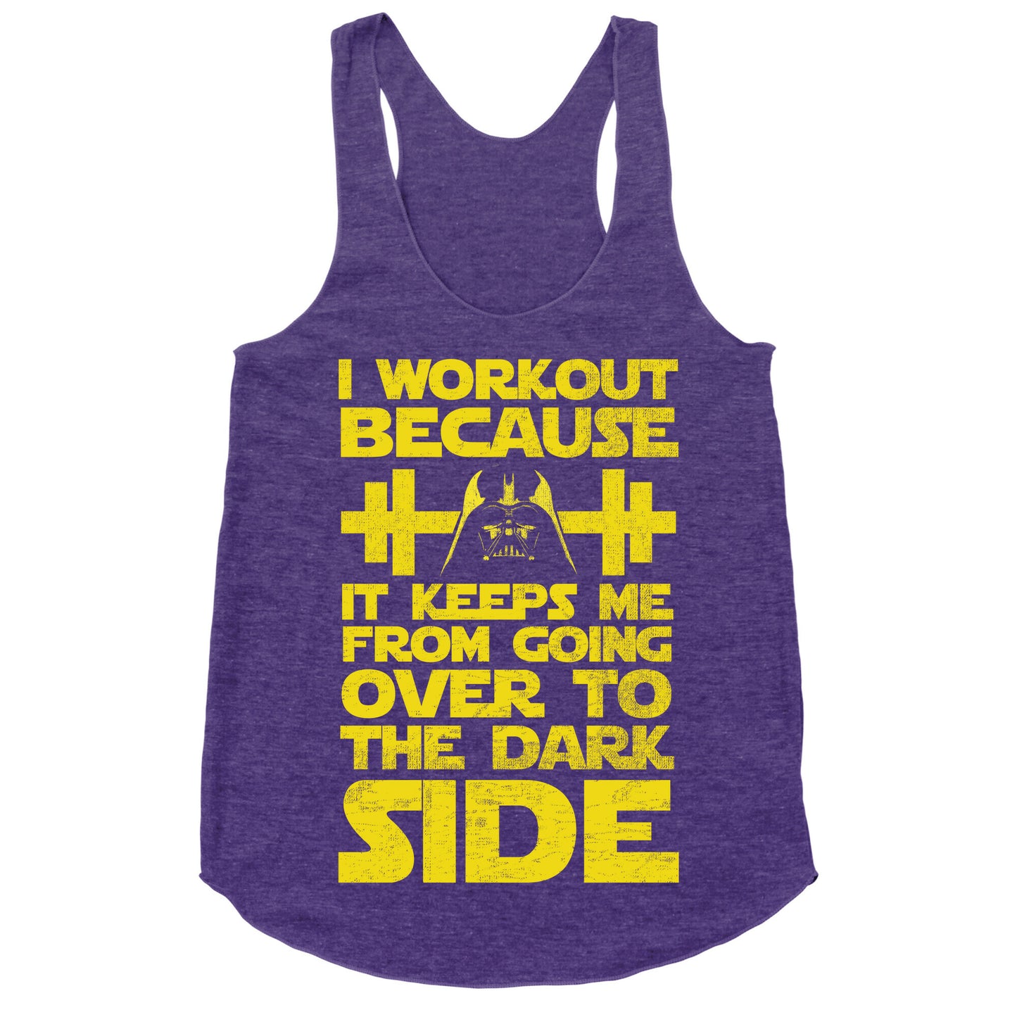 It Keeps me from the Darkside (workout) Racerback Tank