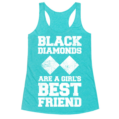 Black Diamonds Are A Girl's Best Friend (White Ink) Racerback Tank