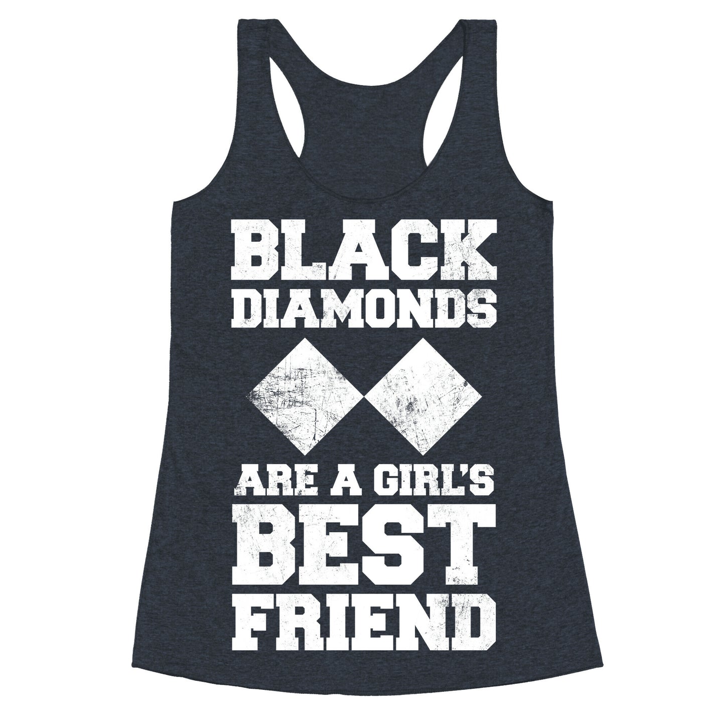 Black Diamonds Are A Girl's Best Friend (White Ink) Racerback Tank