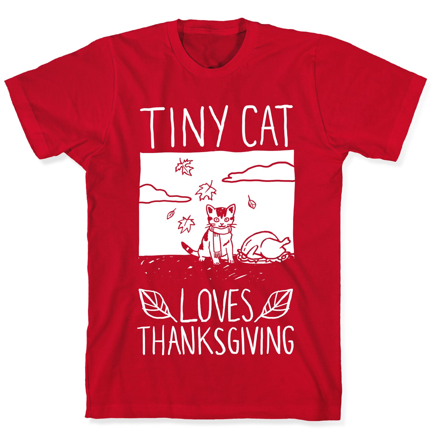 Tiny Cat Loves Thanksgiving T-Shirt