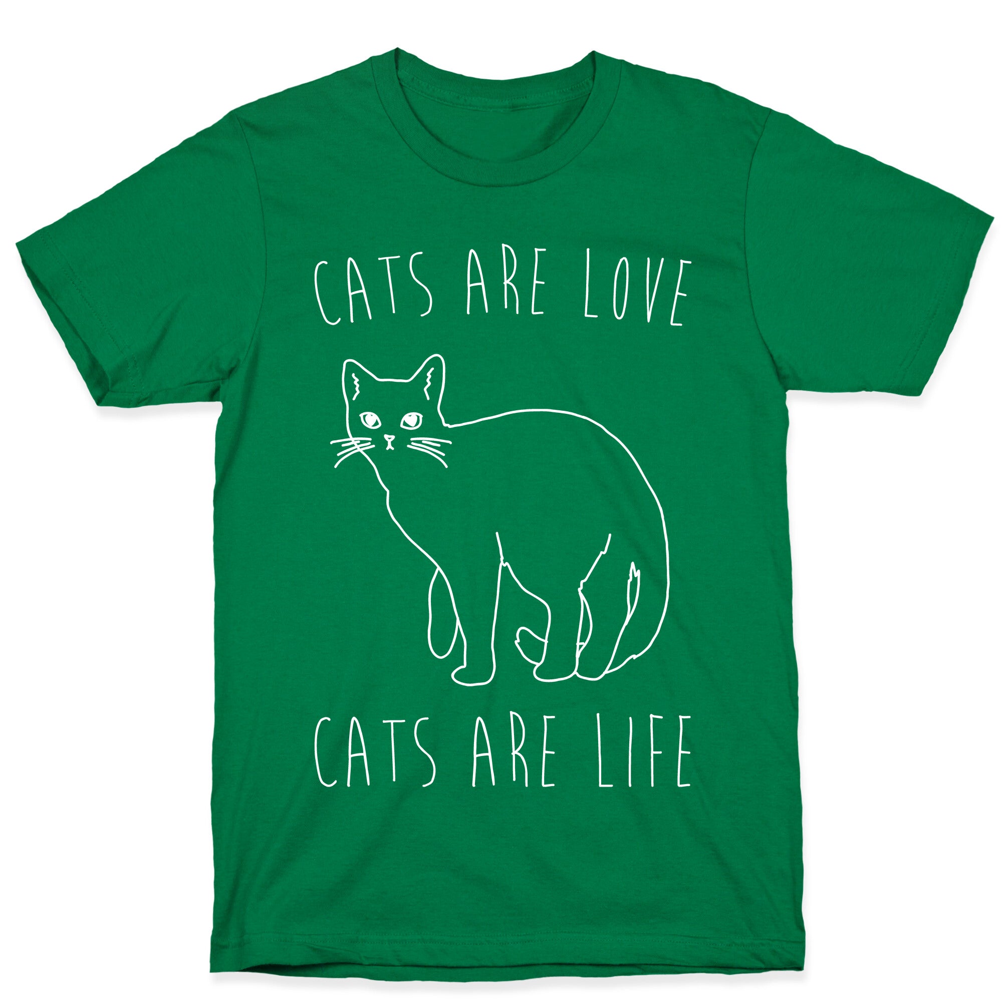 Cats Are Love Cats Are Life White Print T-Shirt