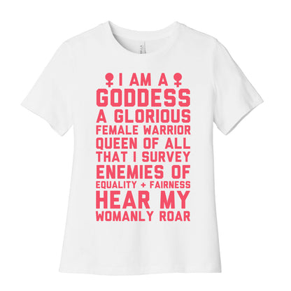 I Am A Goddess A Glorious Female Warrior Women's Cotton Tee