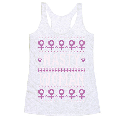 Nasty Woman Ugly Sweater Racerback Tank