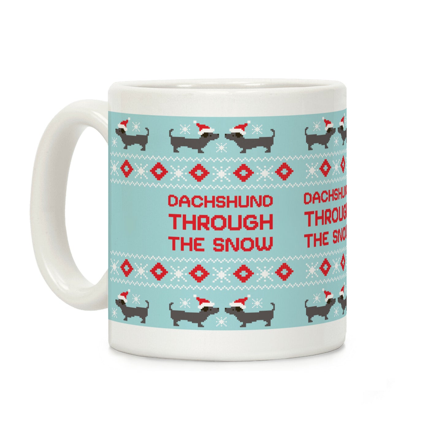 Dachshund Through The Snow Santa Coffee Mug