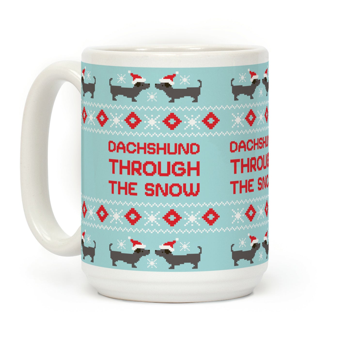 Dachshund Through The Snow Santa Coffee Mug