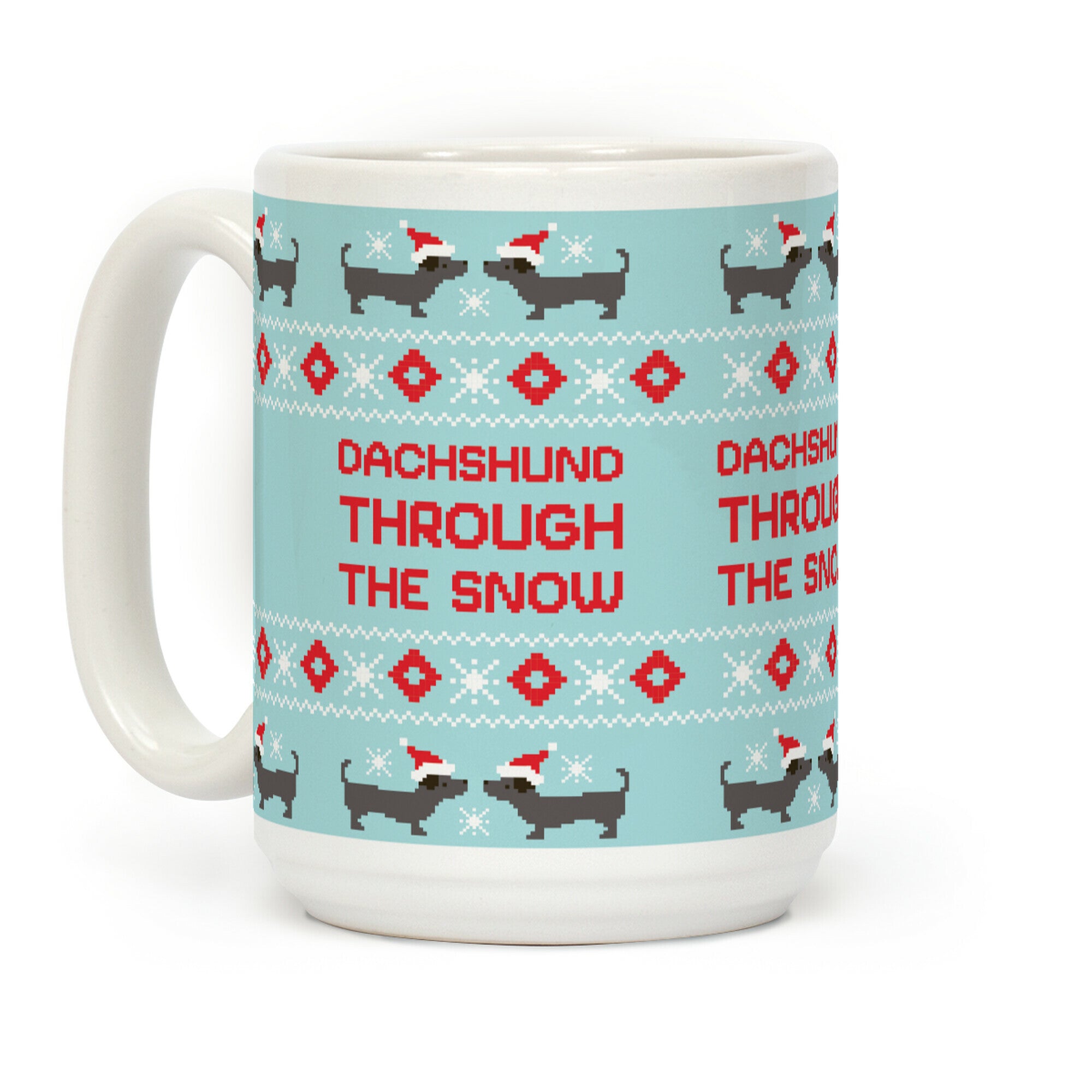 Dachshund Through The Snow Santa Coffee Mug