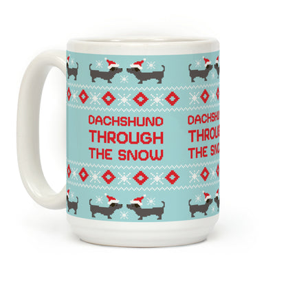 Dachshund Through The Snow Santa Coffee Mug