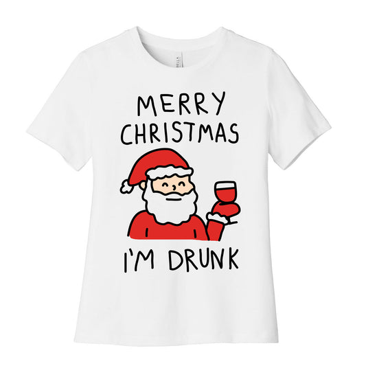 Merry Christmas I'm Drunk Women's Cotton Tee