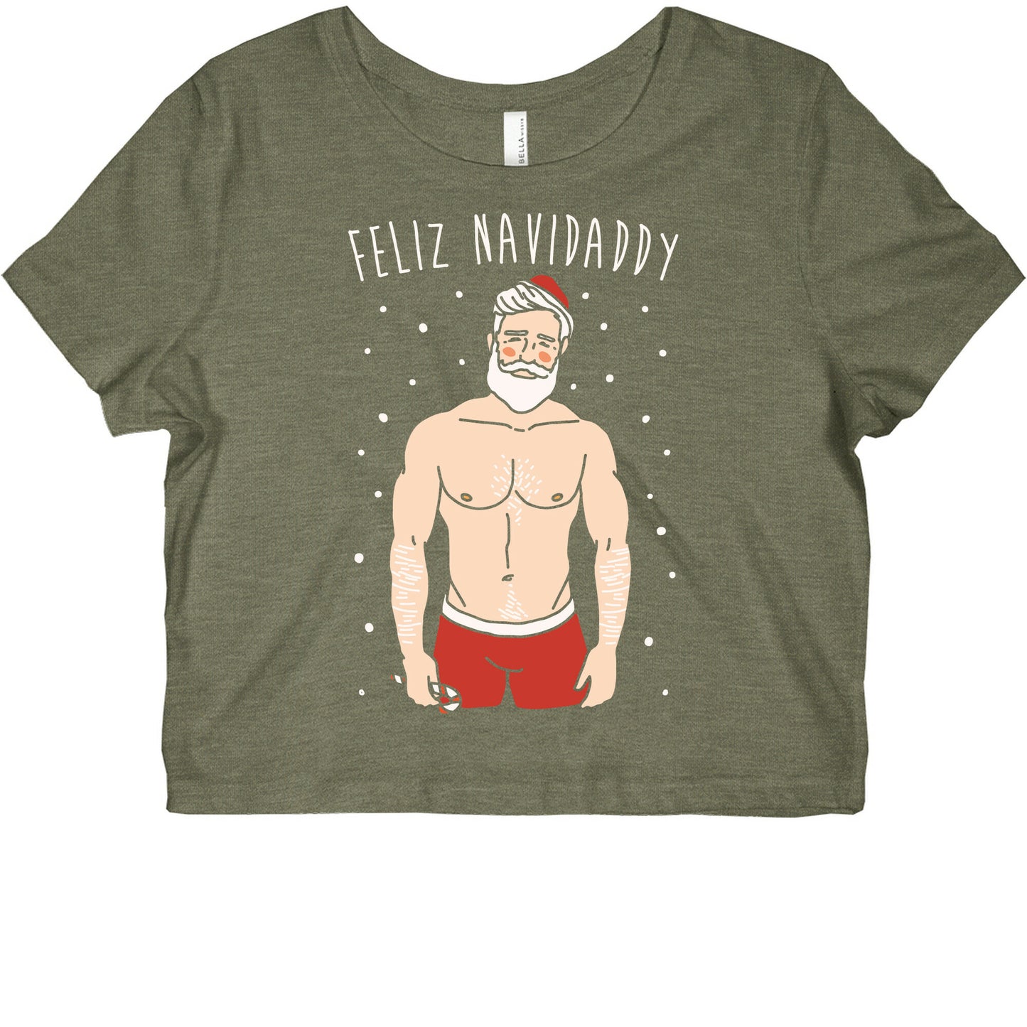 Feliz Navidaddy Parody White Print Graphic Baby Tee