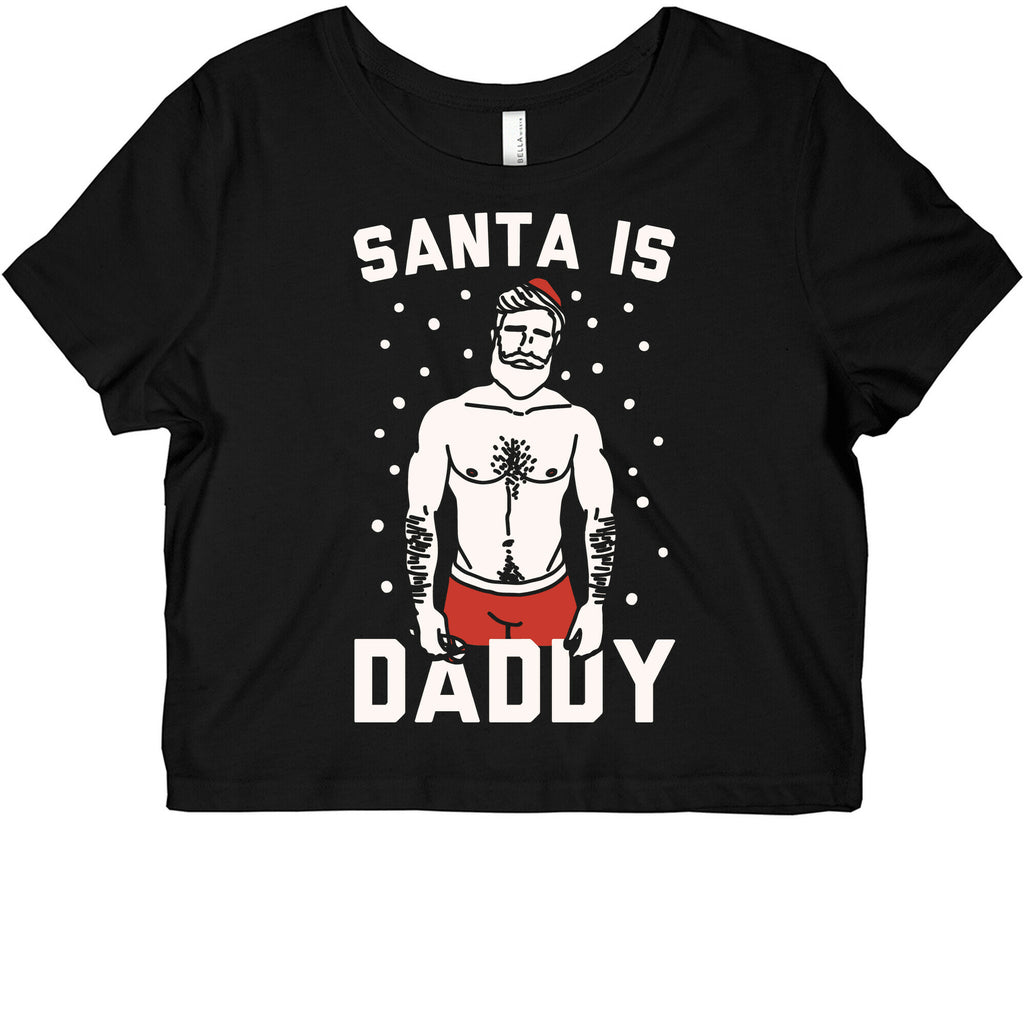 Santa Is Daddy White Print Graphic Baby Tee