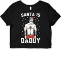 Santa Is Daddy White Print Graphic Baby Tee