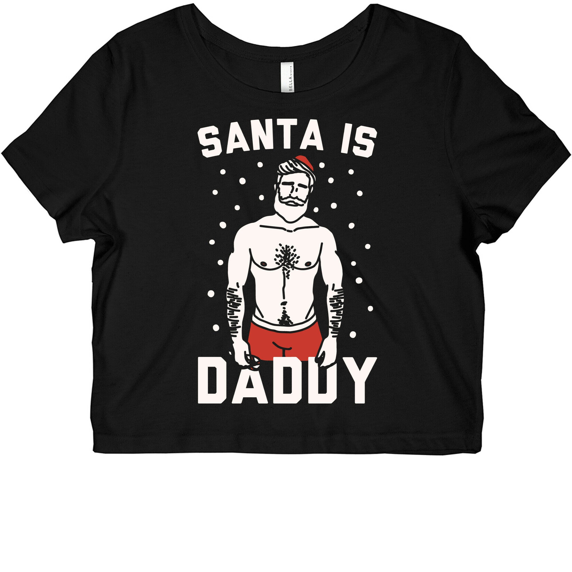 Santa Is Daddy White Print Graphic Baby Tee