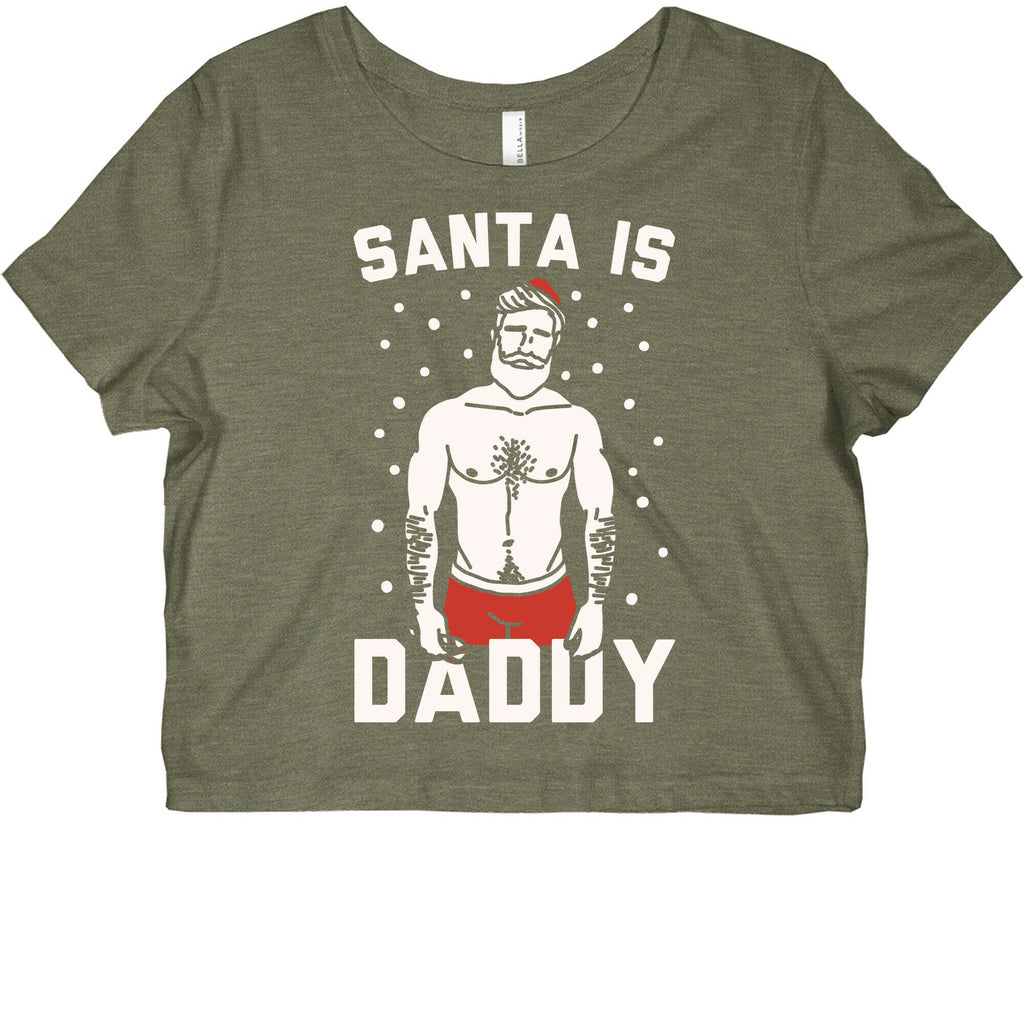 Santa Is Daddy White Print Graphic Baby Tee