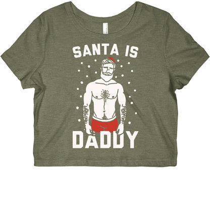 Santa Is Daddy White Print Graphic Baby Tee