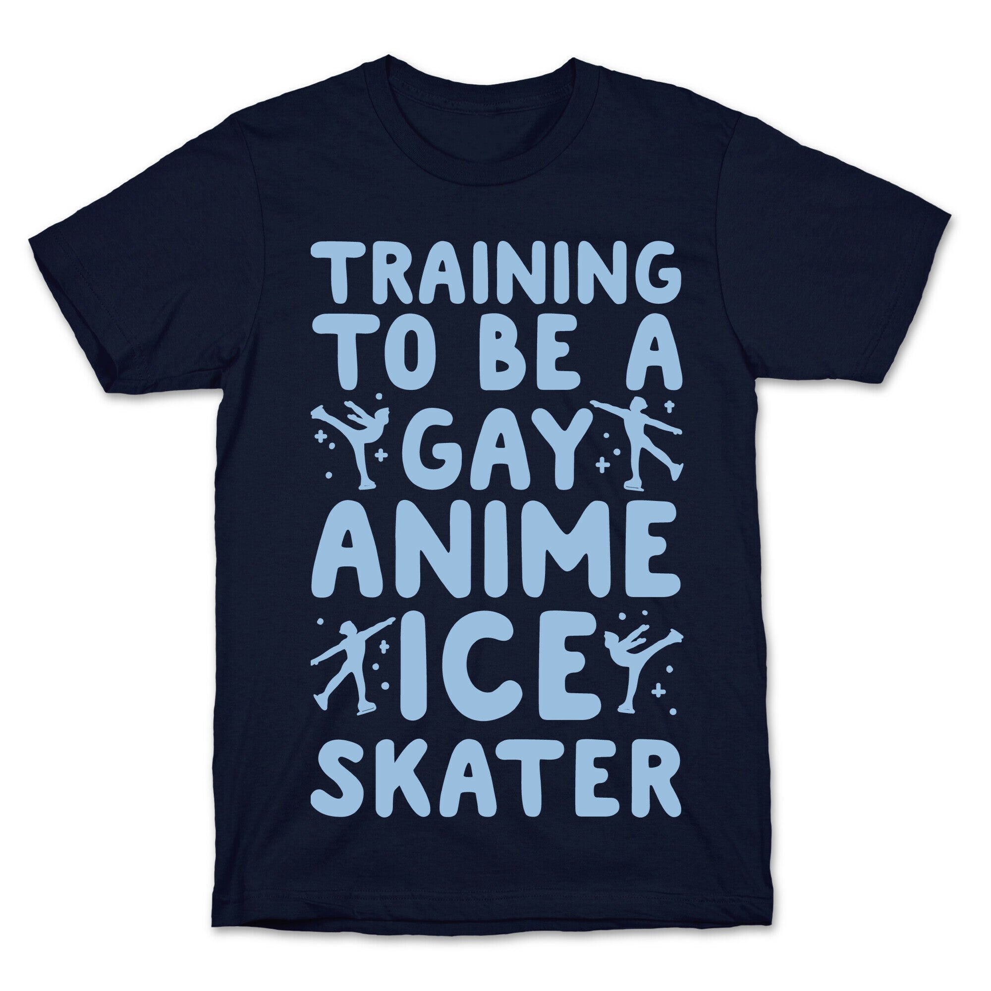 Training To Be A Gay Anime Ice Skater White Print T-Shirt