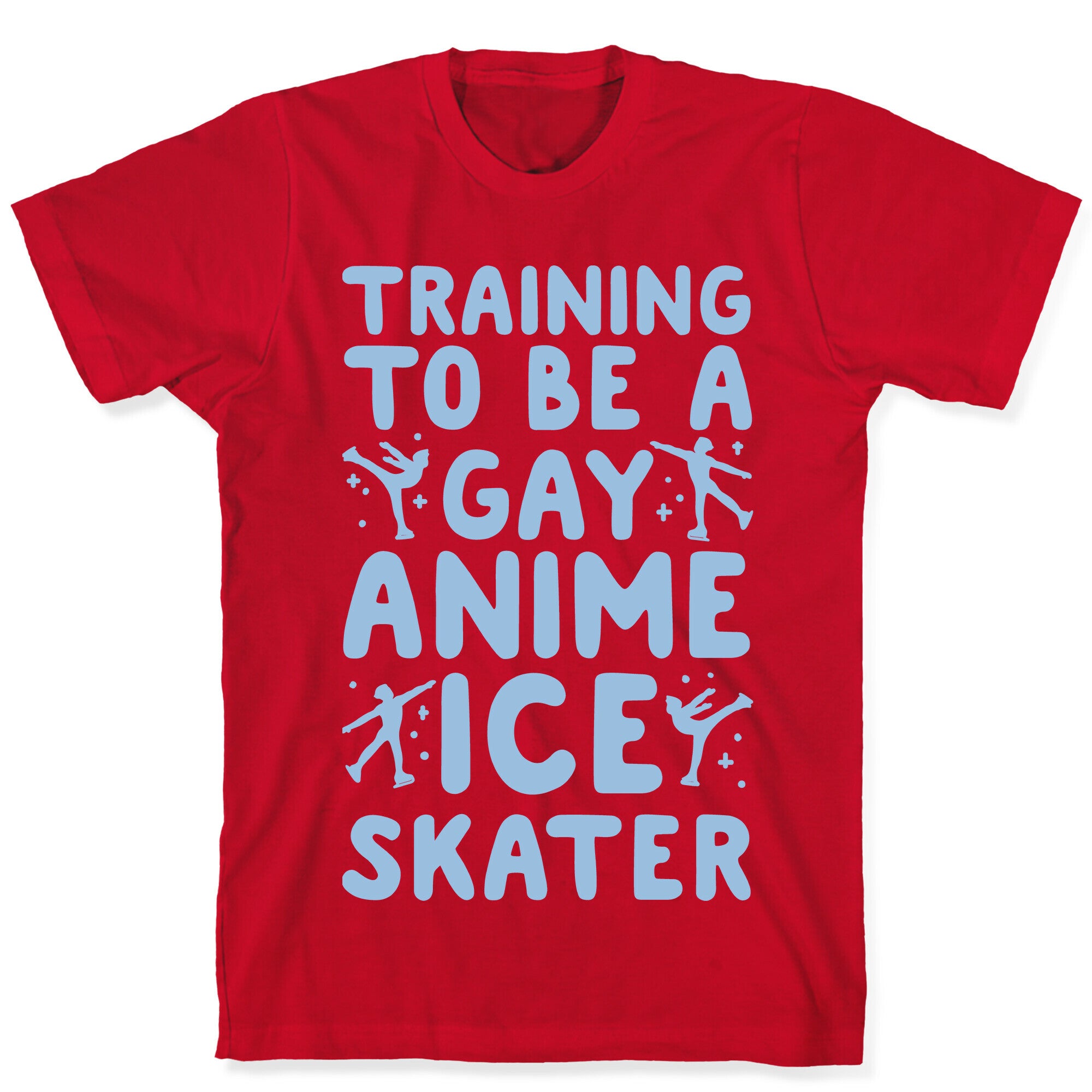 Training To Be A Gay Anime Ice Skater White Print T-Shirt