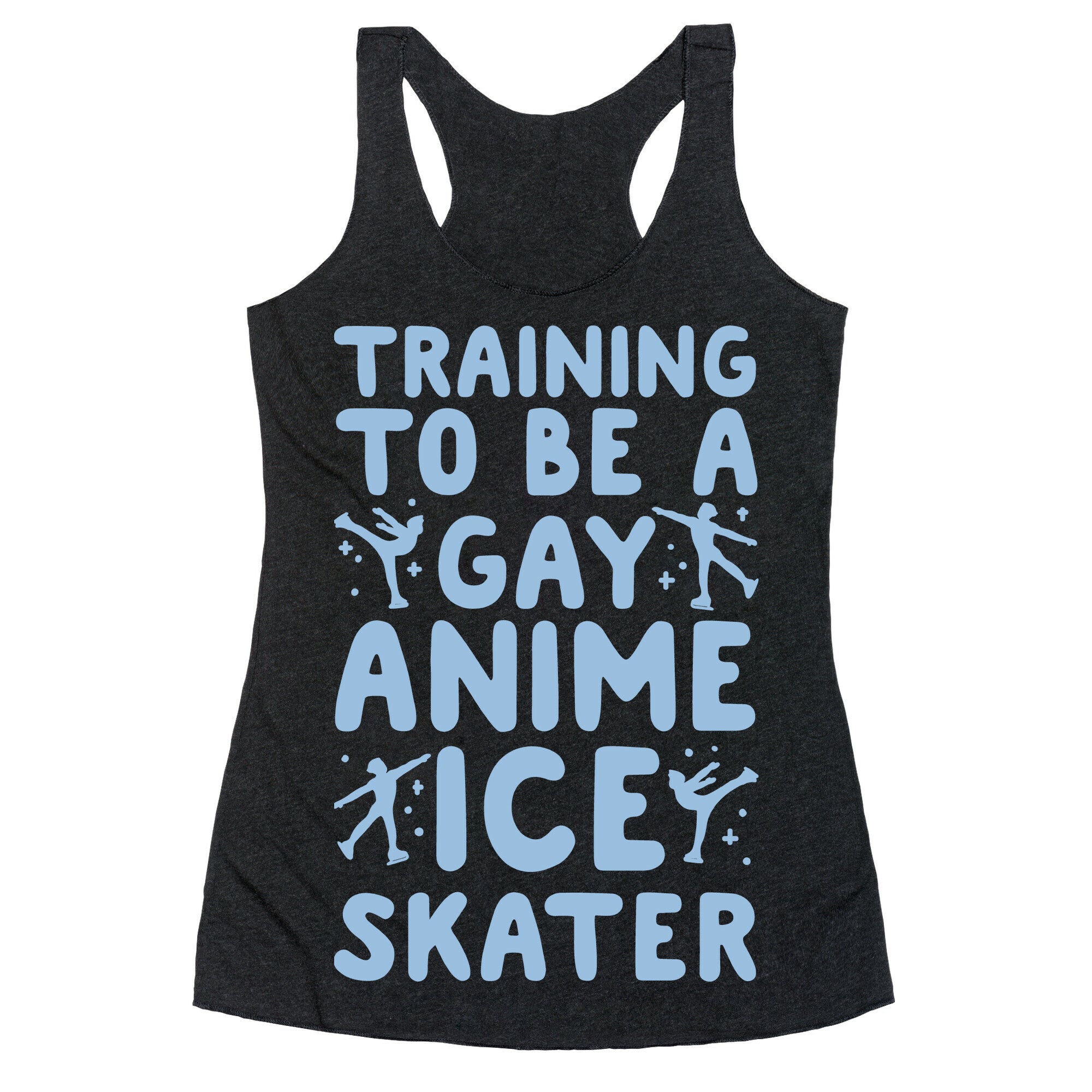 Training To Be A Gay Anime Ice Skater White Print  Racerback Tank
