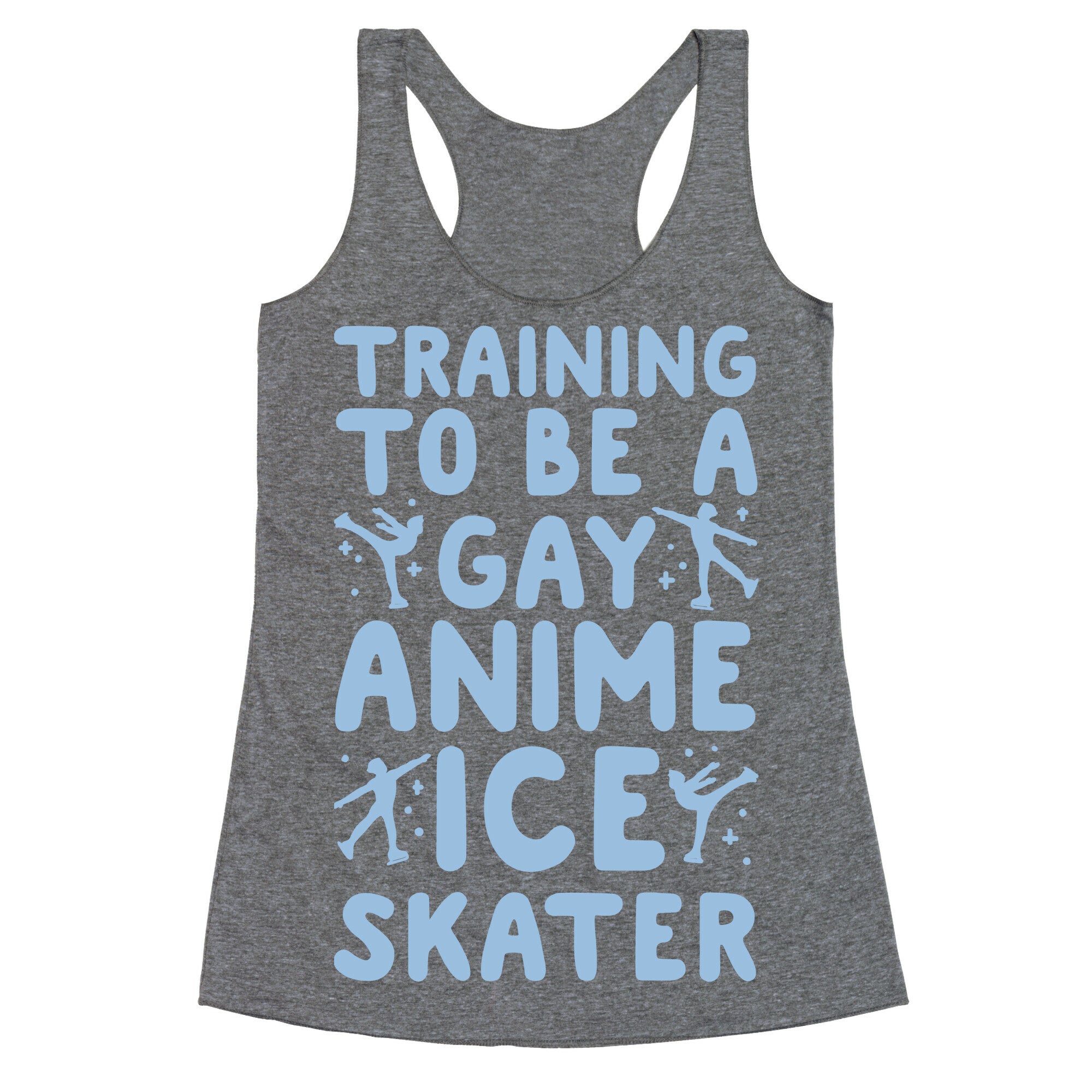Training To Be A Gay Anime Ice Skater White Print  Racerback Tank