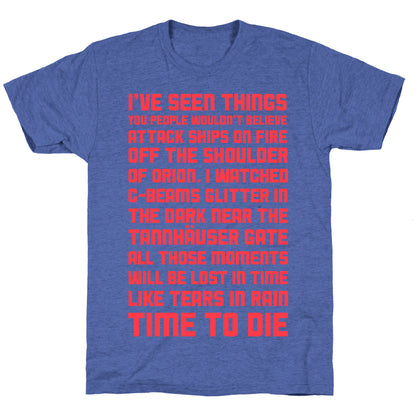 C-Beams Speech Tears In Rain Monologue Unisex Triblend Tee