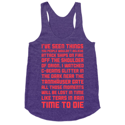 C-Beams Speech Tears In Rain Monologue Racerback Tank