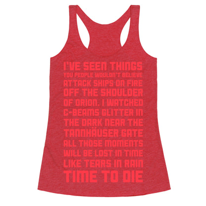 C-Beams Speech Tears In Rain Monologue Racerback Tank