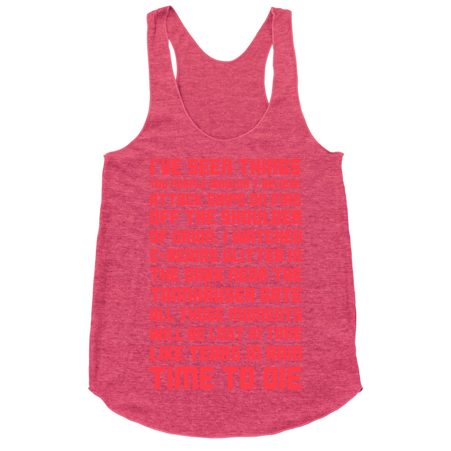C-Beams Speech Tears In Rain Monologue Racerback Tank