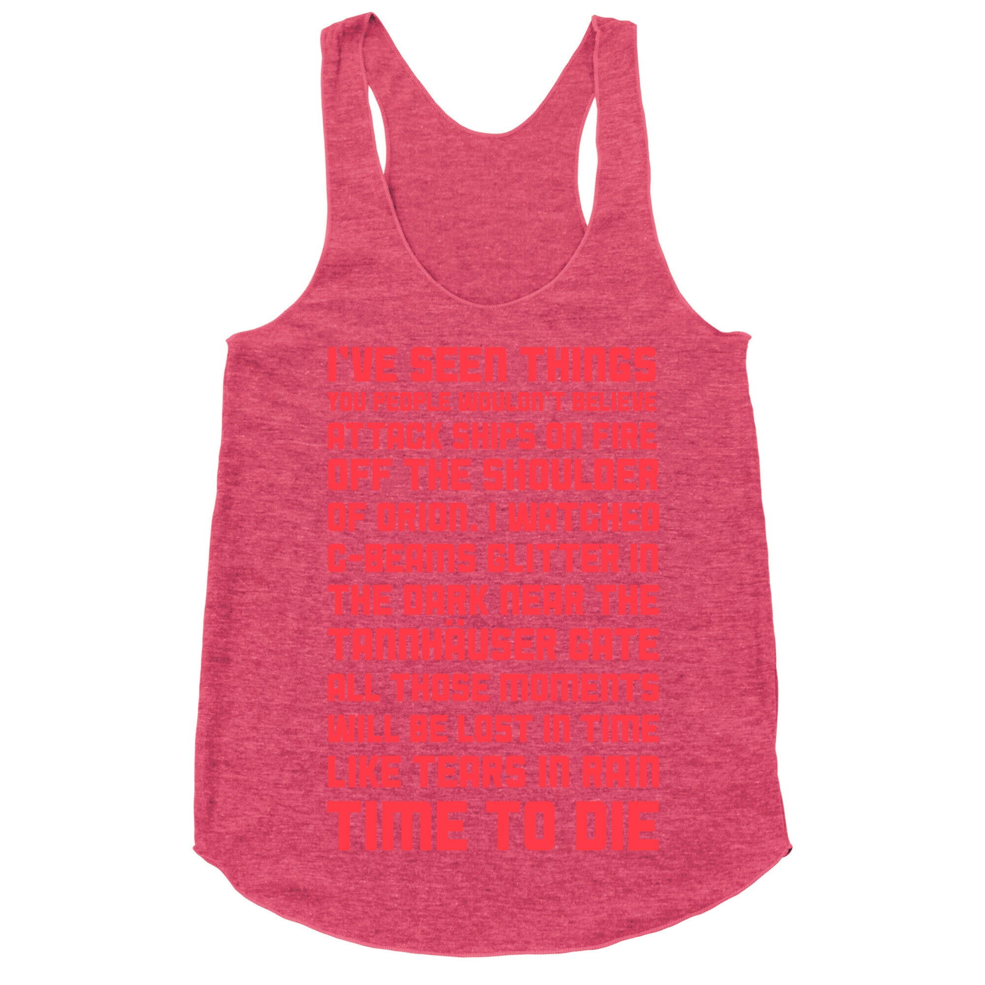 C-Beams Speech Tears In Rain Monologue Racerback Tank