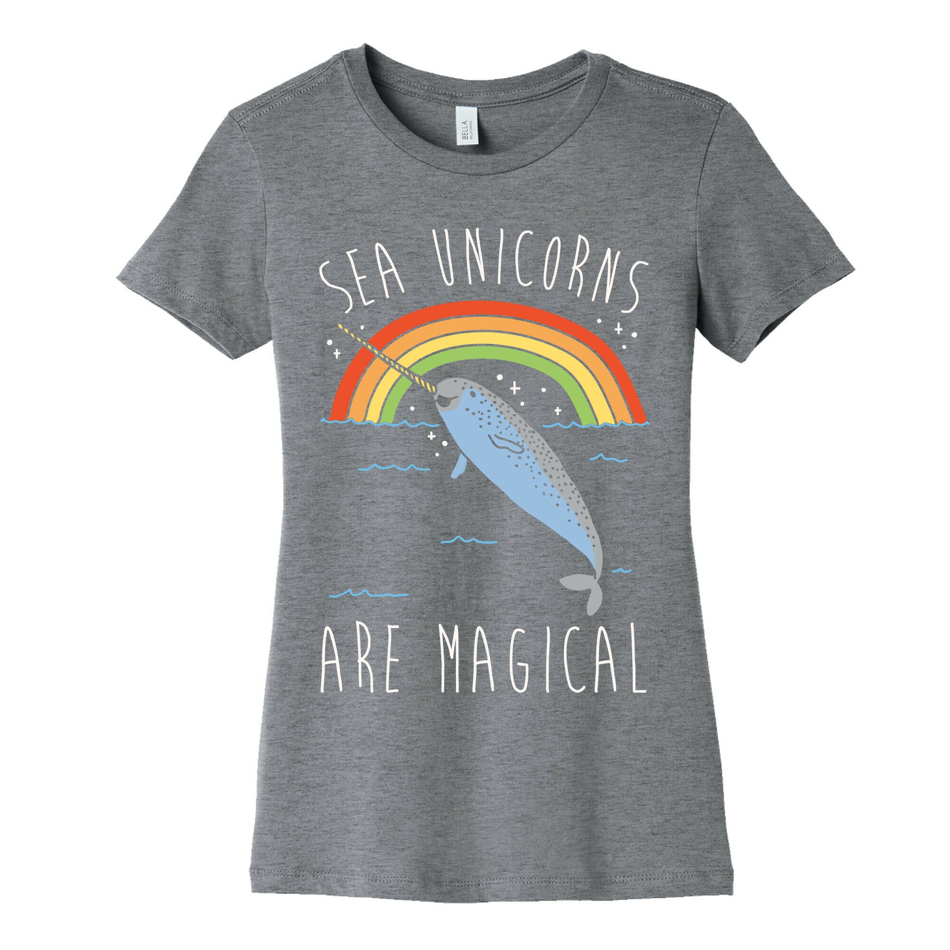 Sea Unicorns Are Magical White Font Women's Cotton Tee