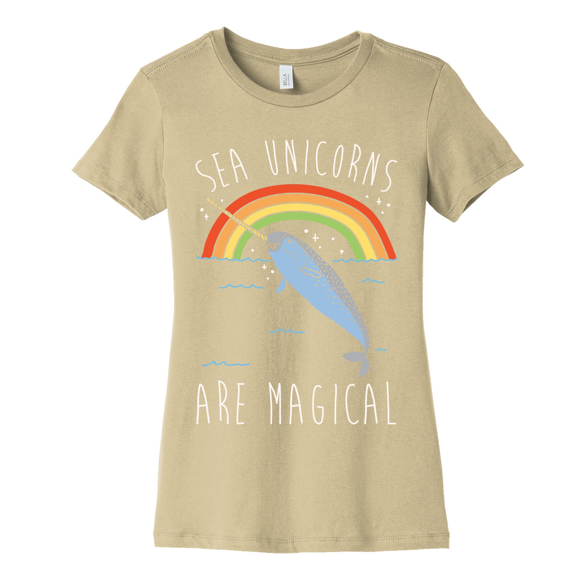 Sea Unicorns Are Magical White Font Women's Cotton Tee