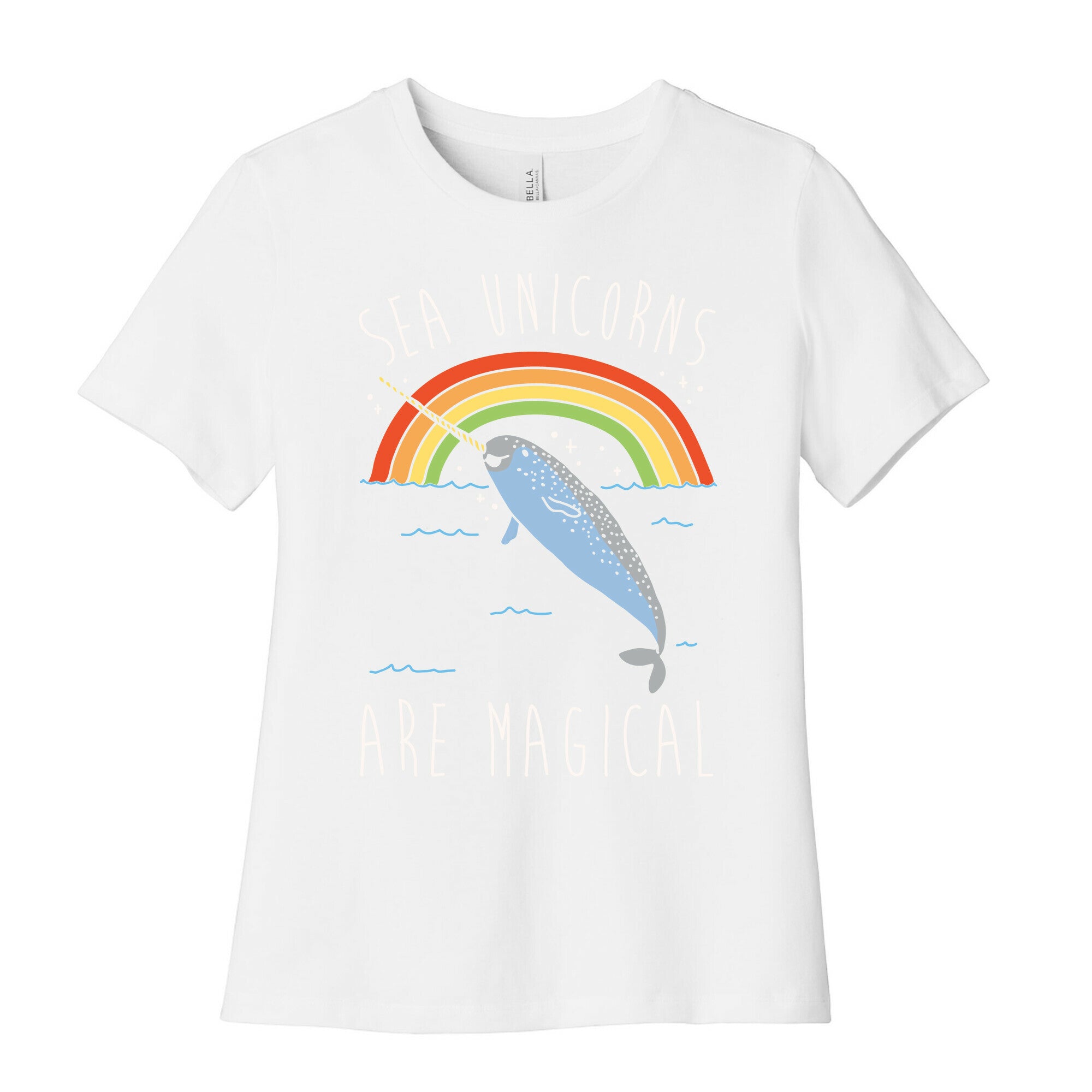 Sea Unicorns Are Magical White Font Women's Cotton Tee