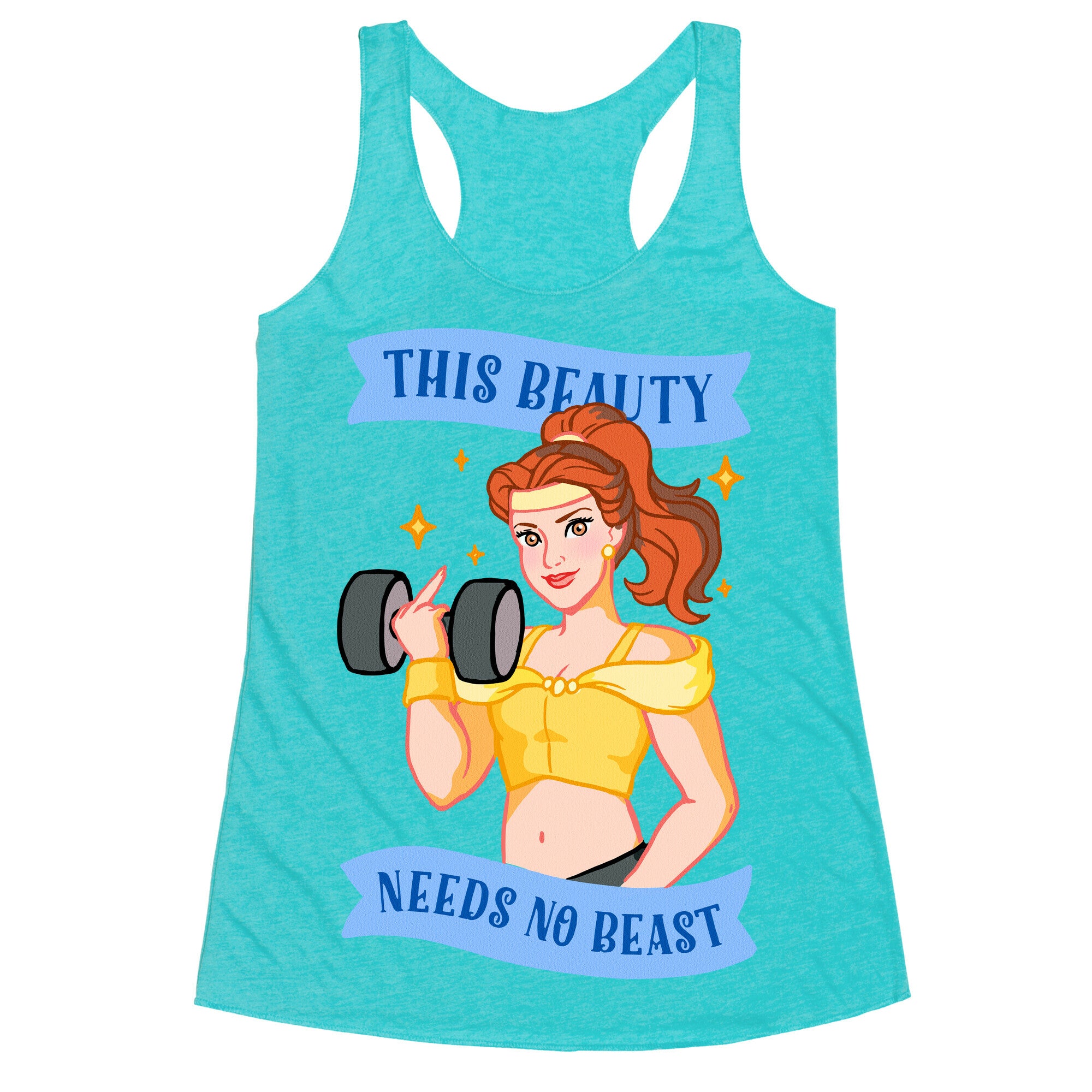This Beauty Needs No Beast Parody Racerback Tank